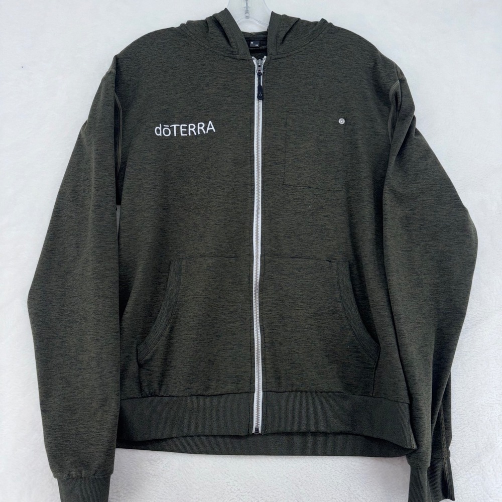 doTERRA Women Zip Up Hoodie Jacket Olive Green Heathered Performance Size M